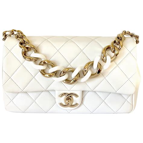 pink chanel bag with gold chain|white chanel bag gold hardware.